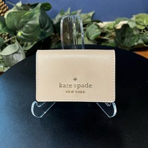 EUC Leather Kate Spade Micro Tri Fold Wallet Tan&Black